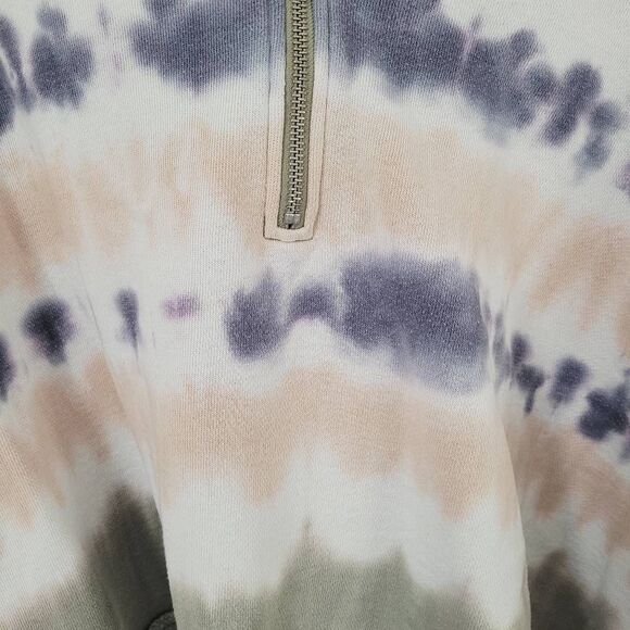 Aerie Cropped Quarter Zip Tie Dye Hoodie Size XXL - Picture 2 of 5